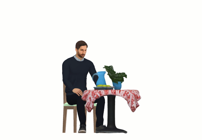 gif showing from eat to stand