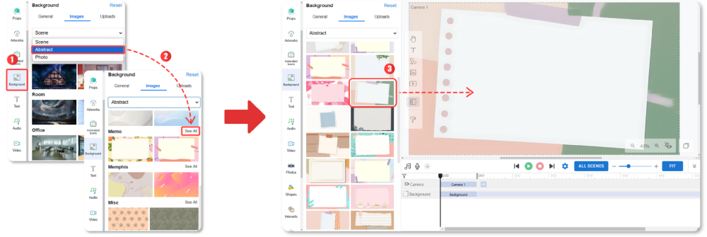 Steps to apply abstract background