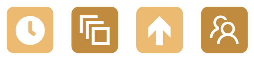 Icons for benefits of using blending in animation