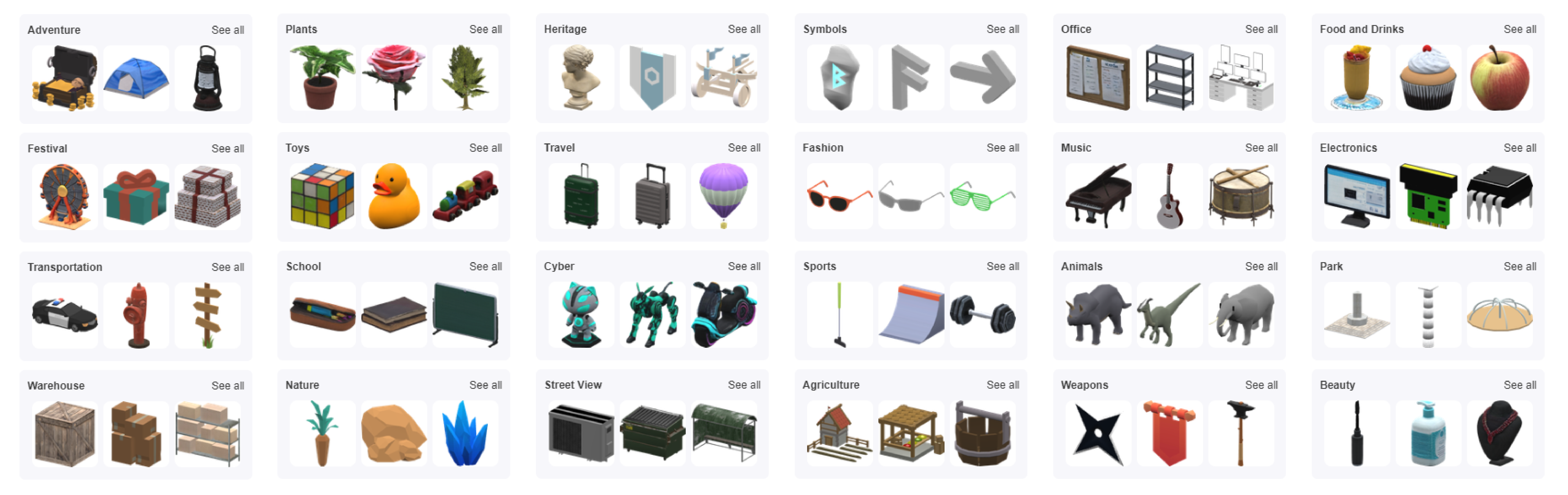 Plenty of 3D props are provided in the animation maker for you to improve the animation scene.