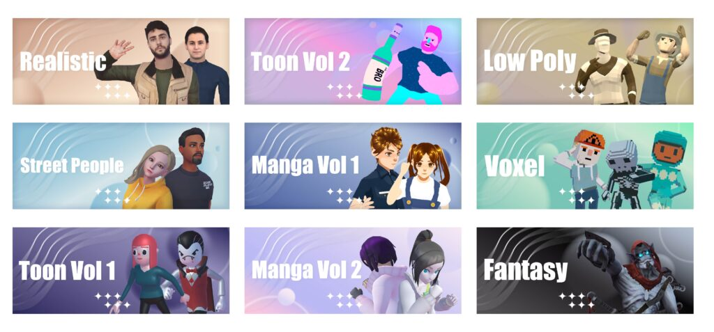 Various character families are provided in the animation maker.