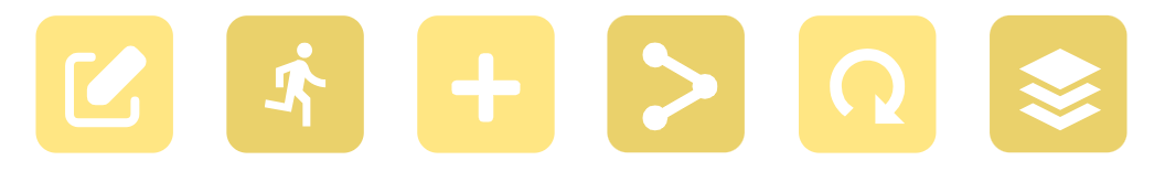 Icons showing the features we can use to customize the characters.