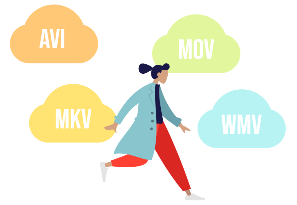 Illustration showing the common video format