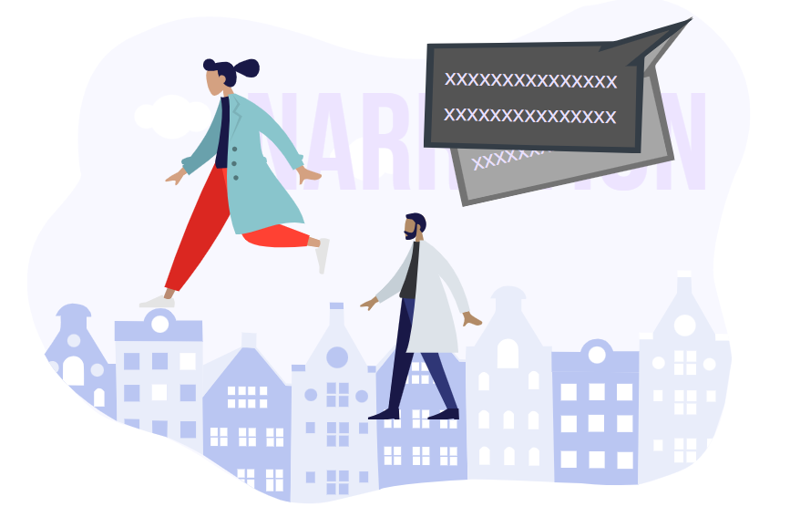 Adding narrations to the scene animation.