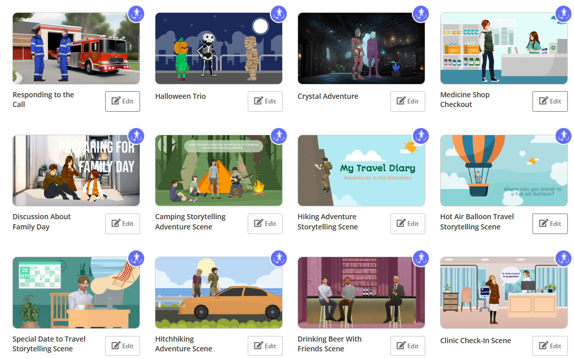 animation templates are provided for you to start creation in an easy way