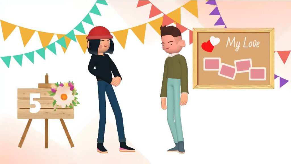 3D character template about 5 years of love