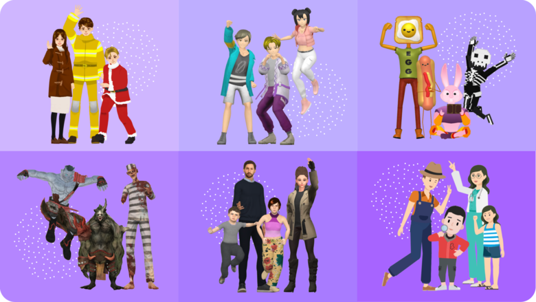 many pre-made 3D characters are provided in the animation maker