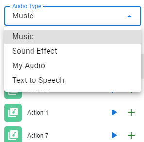 Screenshot of the sound panel in the animation maker