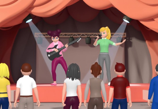 An example of an animation template presenting the singers performing on stage for promoting live band show