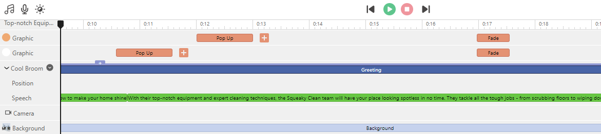 All elements are listed on timeline so that we can edit easily.