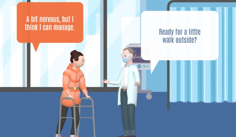 3D character template about hospital recovery