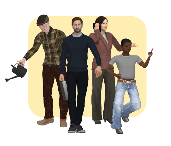 Characters in different Variety of Ages