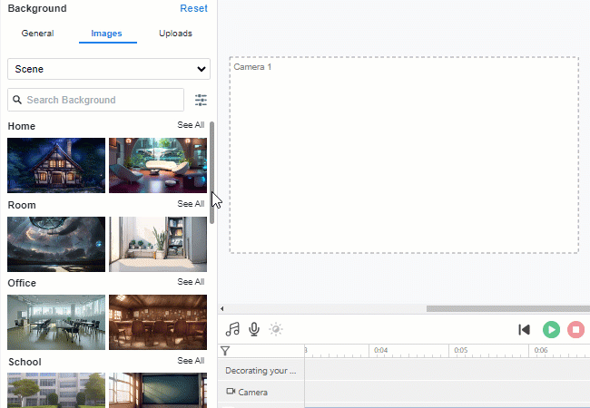 steps of adding scene background and title