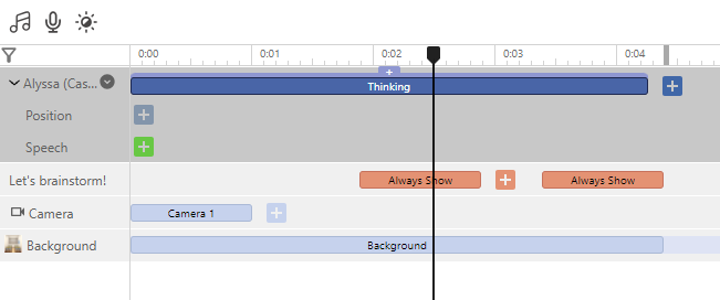 screenshot of timeline of the animation maker