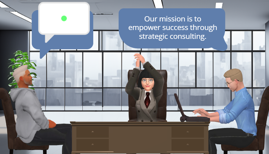 animation scene of a business conference