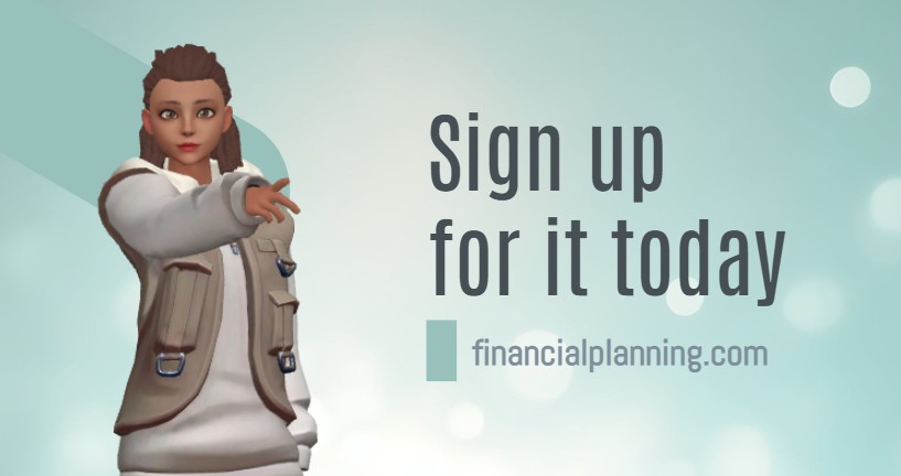 A screenshot from an animation template of financial planning promotion
