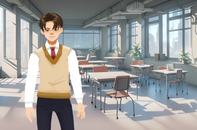 A screenshot from an animation template for digital learning to students in class