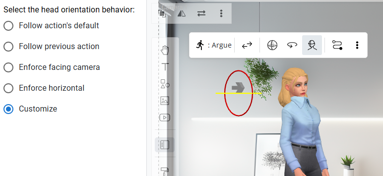 Customizing the head orientation of 3D characters.