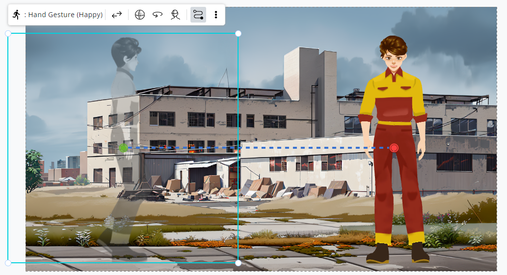 Screenshot showing two actions that we are going to add blending effects.
