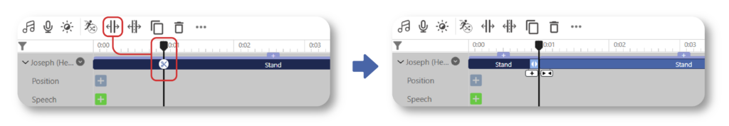 Split the action into two parts.