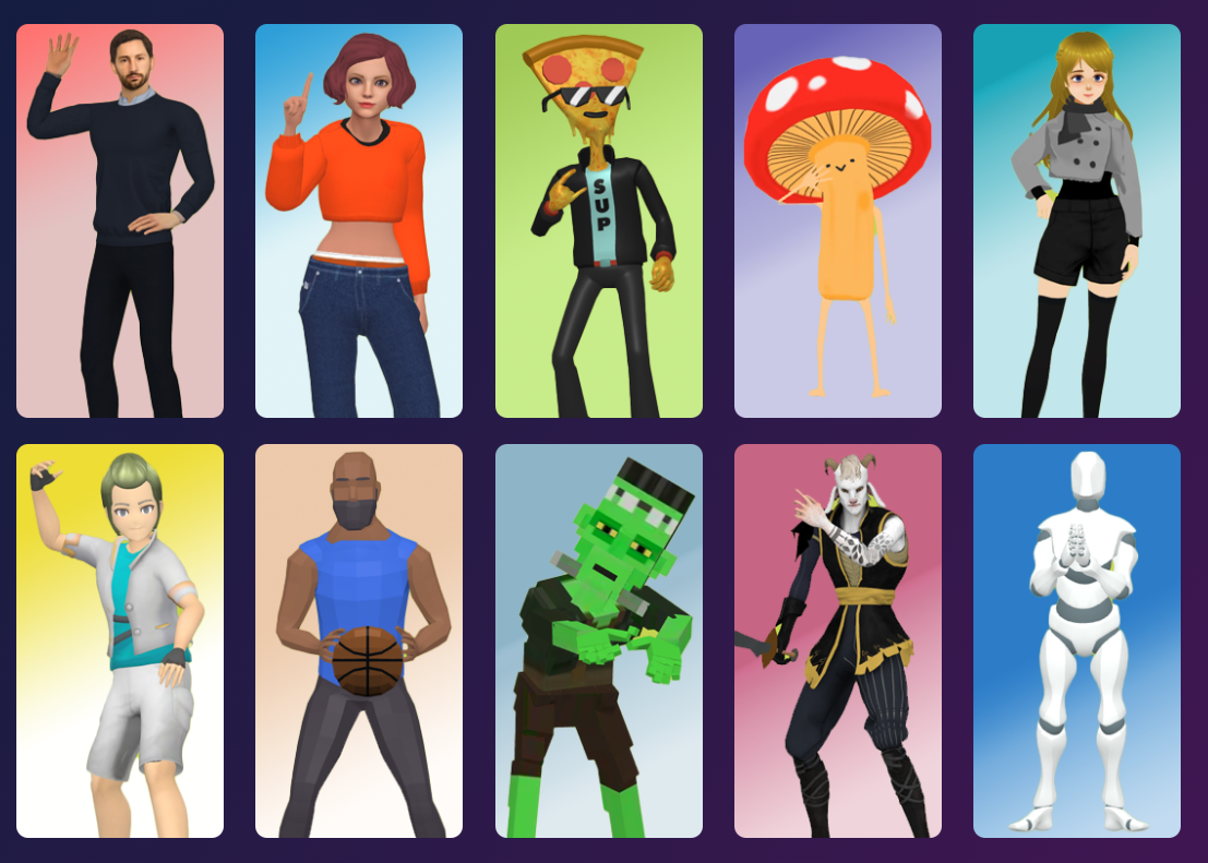 different character styles are provided in animation maker