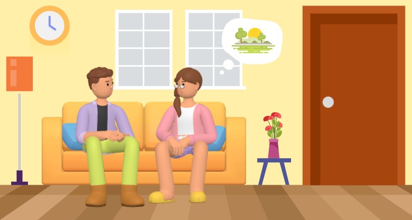 3D character template about home conversation