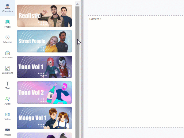 show the steps applying the character to the editor