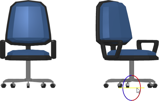 Rotating the 3D props with the gizmo.