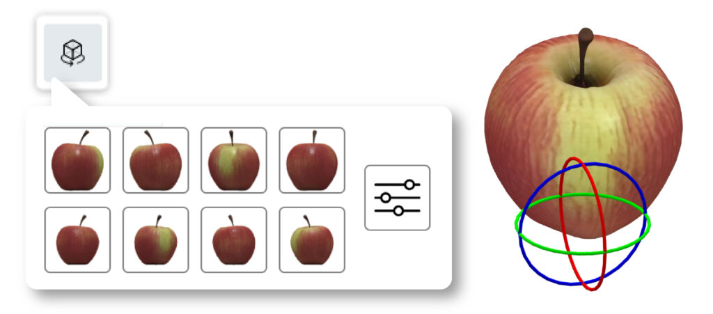 Customize the orientation of the 3D props in order to fit your needs.