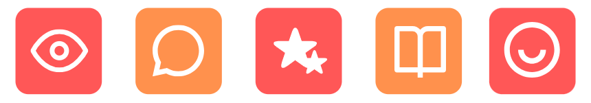 Icons showing the benefits of using suitable animations in your video