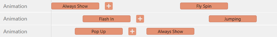 Elements and animation effects are shown on timeline for clear adjustment