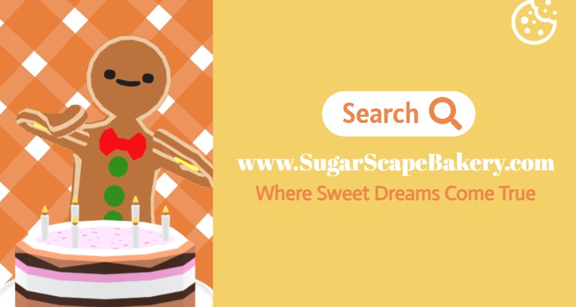 A screenshot of an animation template showing a cake shop promotion with online link