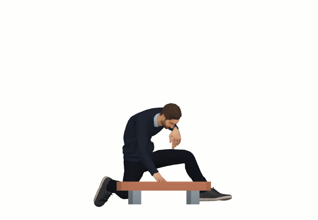 gif showing from crouch to stand