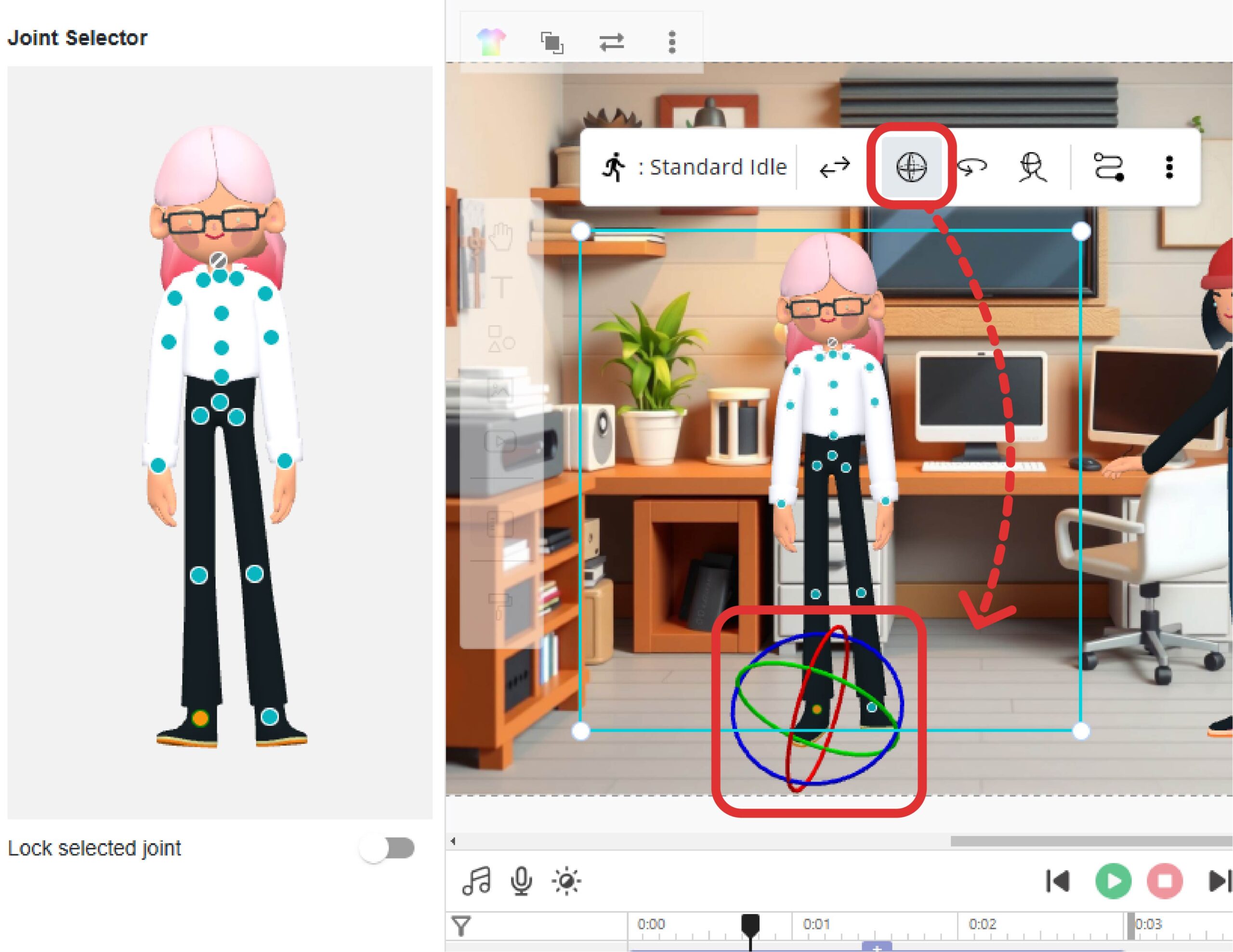 Customize the feet of the 3D characters can make them stand more naturally on the scene background.
