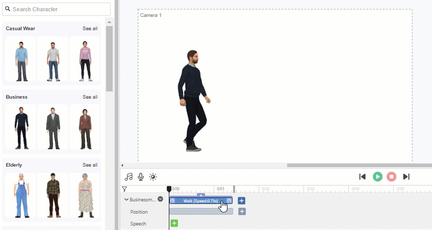 steps of mixing part of the action with motion mixer