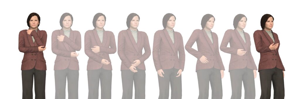 Illustration showing how one action change to another by the blending feature