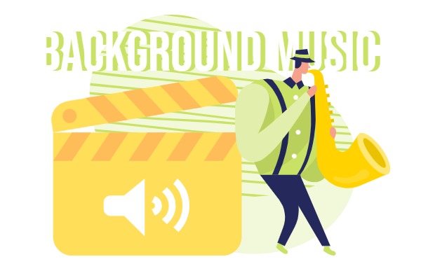 Illustration about background music in animation.