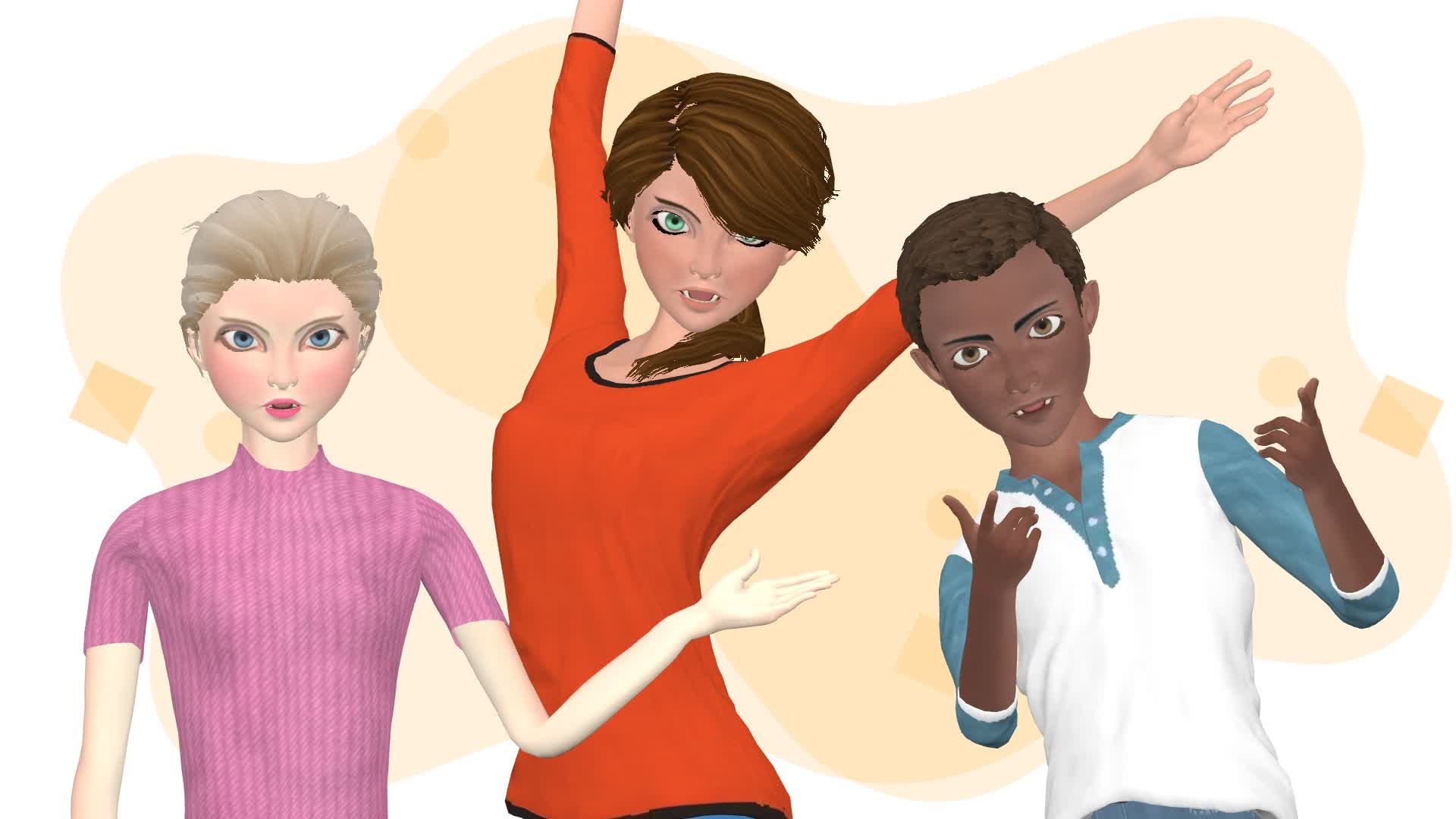 Characters with automatic lip sync capability are provided in the online animation maker.