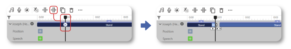 Split the action as new pose.
