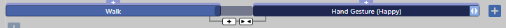 Keep some space between the two actions for the blending part in order to reduce the effect to the former action.