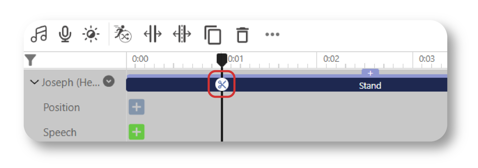 When we select the action bar and move the playhead, we can also find a ...