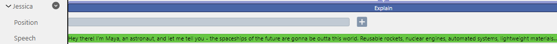 Character's speech will be included in the character layer.