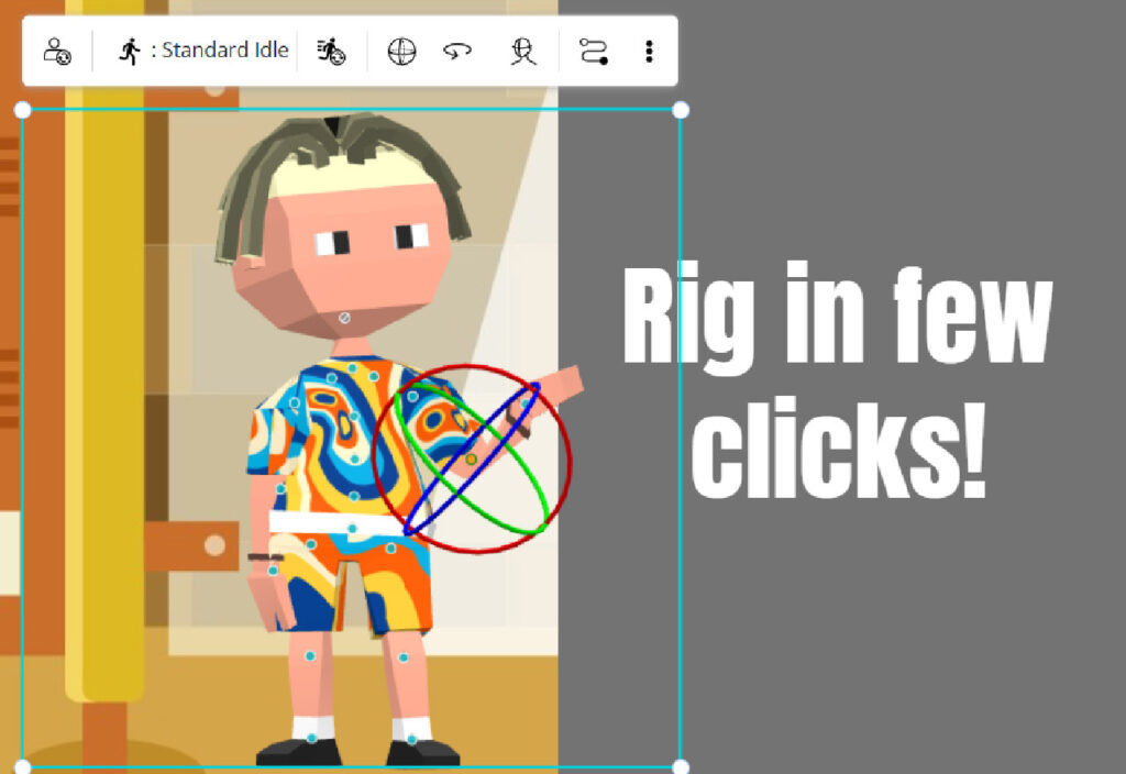 An effective rigging tool like VP Online's AniFuzion allows you to perform 3D character rigging in few clicks